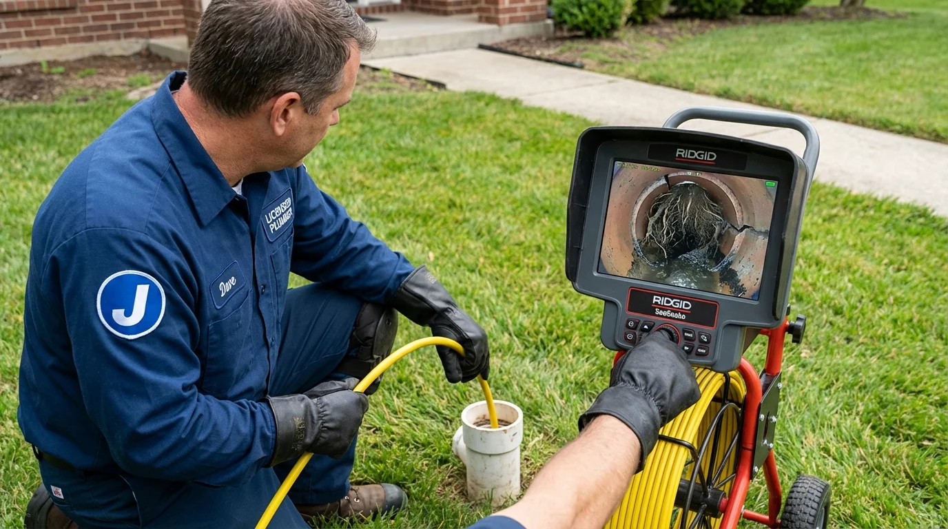Sewer camera inspection being performed by Johns Plumbing LLC in Boston